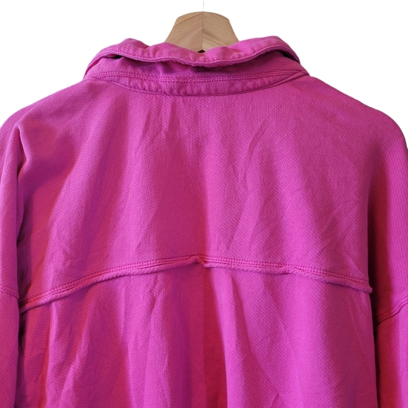 Pilcro by Anthropologie Spliced Henley Longsleeve Neon Pink Glow Top, Size M - Picture 8 of 15